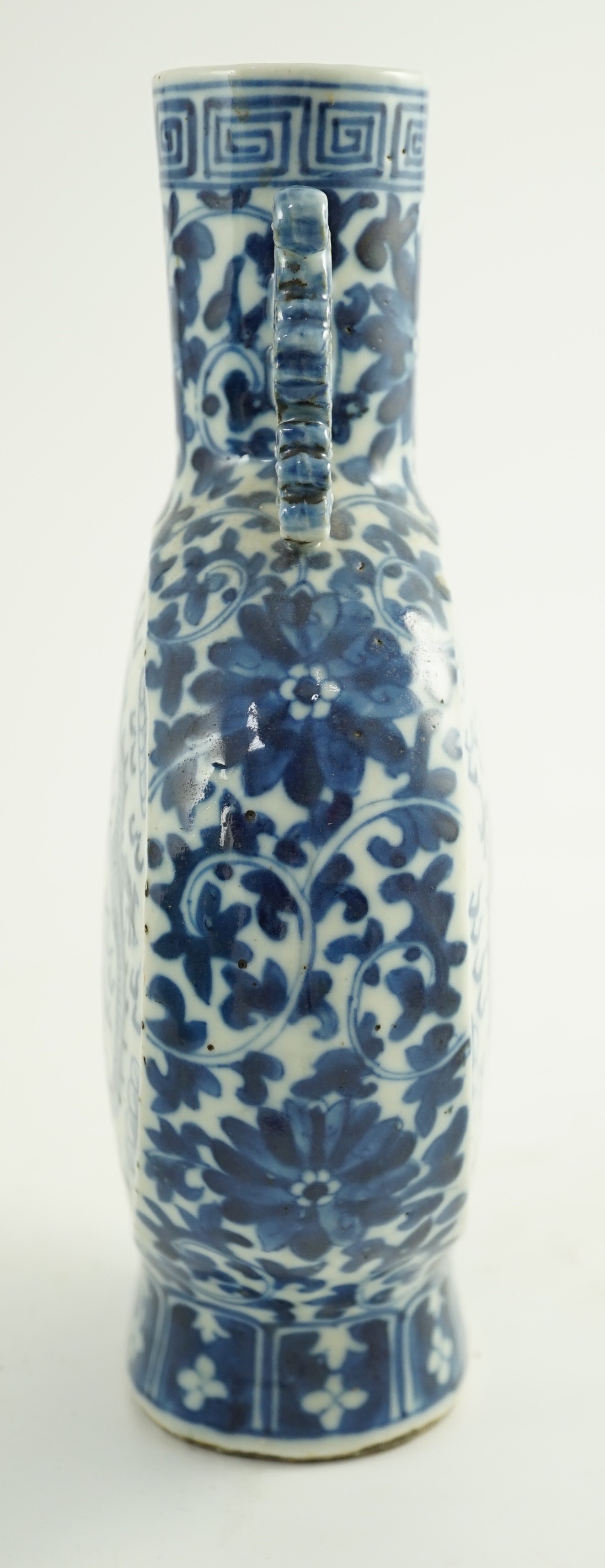 A Chinese blue and white ‘dragon’ moonflask, 19th century, 26cm high